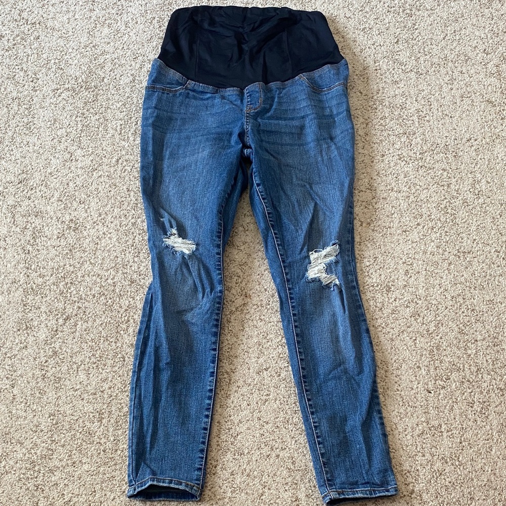 Isabel Maternity by Ingrid & Isabel Distressed Blue Skinny Jeans